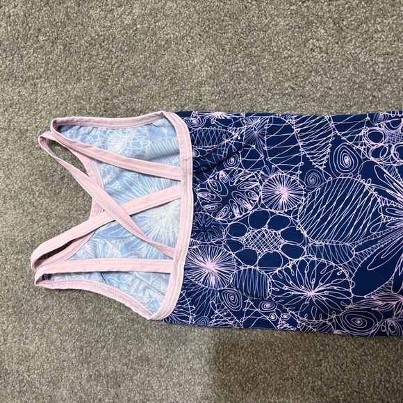 Snowflake Leotard size child medium doodles design blue and pink - Picture 7 of 9